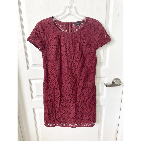 Aritzia Talula Oji Lace Dress Burgundy Medium - Picture 6 of 6